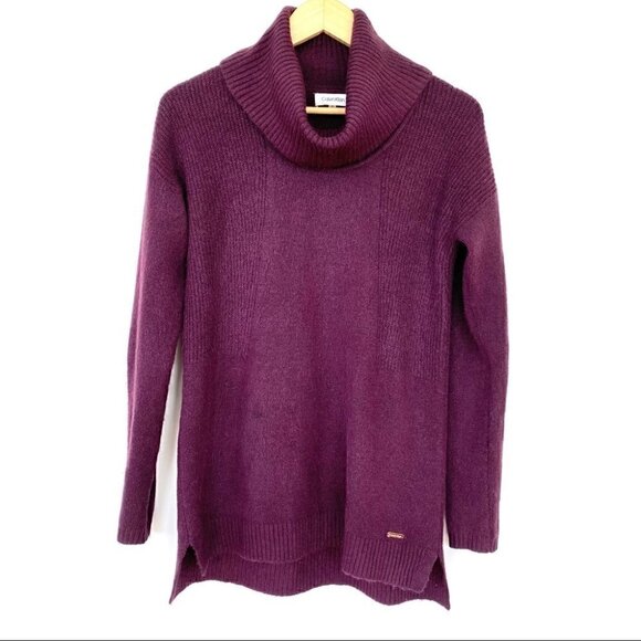 Calvin Klein sweater with cowl neck, long sleeves, loose fit, long - Picture 1 of 7